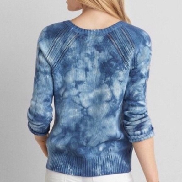 American Eagle Outfitters Blue Long Sleeve Tie Dye Crewneck Sweater Small New - Picture 2 of 11